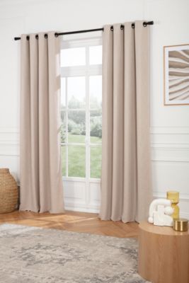 Rideau occultant thermique à oeillets uni Monndream Alan beige ficelle L.250 x l.140cm Rocle
