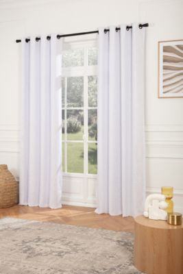 Rideau occultant thermique à oeillets uni Monndream Alan blanc coquille L.250 x l.140cm Rocle
