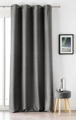 Rideau occultant thermique Boreal gris l.140 x H.260cm Linder