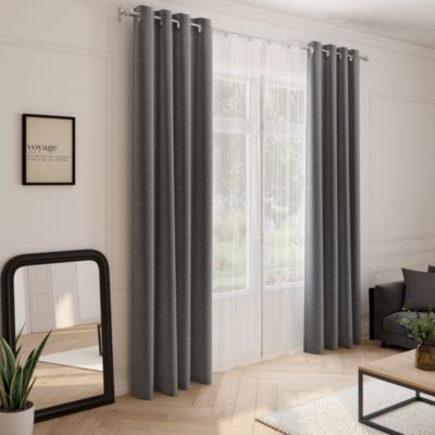 Rideau occultant thermique Boreal gris l.140 x H.260cm Linder