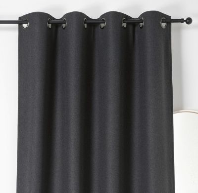 Rideau occultant thermique Boreal Linder anthracite L.280 x l.140 cm