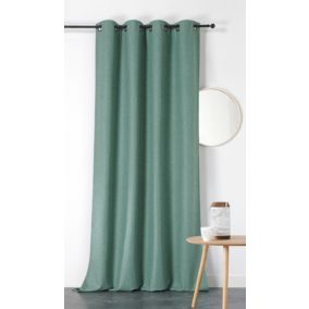 Rideau occultant thermique Boreal Linder bleu vert L.260 x l.140 cm