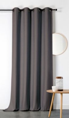 Rideau occultant thermique Boreal Linder marron taupe L.260 x l.140 cm