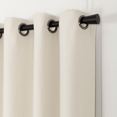 Rideau occultant thermique doublé avec œillets uni coloris blanc coquille L.250 x l.130 cm, Rocle Moondream