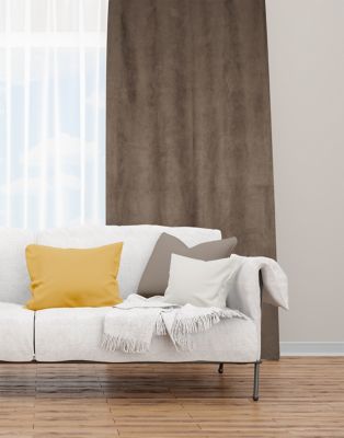 Rideau occultant thermique Suedine 140 x 240 cm taupe