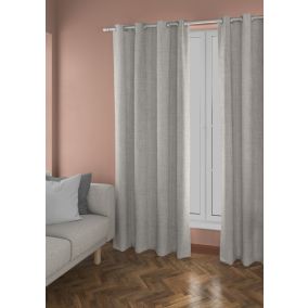 Rideau occultant thermique Tundra Ornami gris clair l.140 x h.240 cm