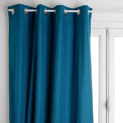 Rideau occultant total avec couche d'enduit (140x260 cm - Bleu Canard)