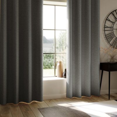 Rideau occultant total avec couche d'enduit (140x260 cm - Gris)