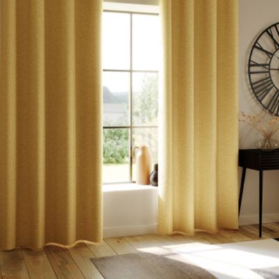 Rideau occultant total avec couche d'enduit (140x260 cm - Jaune Ocre)