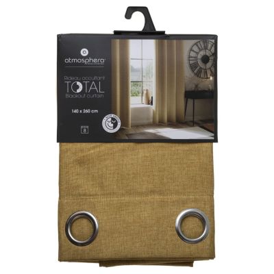 Rideau occultant total avec couche d'enduit (140x260 cm - Jaune Ocre)