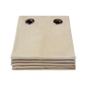 Rideau occultant total velours Beige Darjeeling 135 x 260