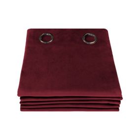 Rideau Occultant Total Velours Oeillet Rouge MC214 135 x 260 (LxH)