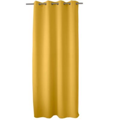 Rideau occultant uni avec 8 œillets (140x240 cm - Jaune)