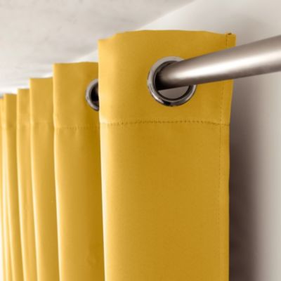 Rideau occultant uni avec 8 œillets (140x240 cm - Jaune)