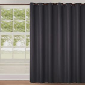 Rideau occultant uni grande largeur (240x260 cm - Gris anthracite)