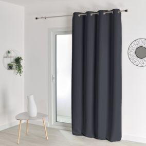 Rideau occultant uni M1 non feu (140x180 cm - Gris anthracite)