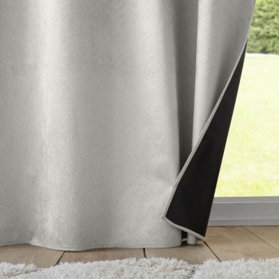 Rideau Occultant Velours "Shadow" 140x260cm Gris Perle