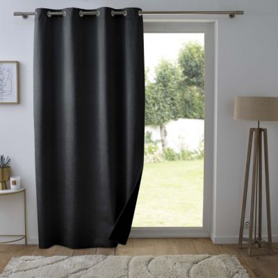 Rideau Occultant Velours "Shadow" 140x260cm Noir