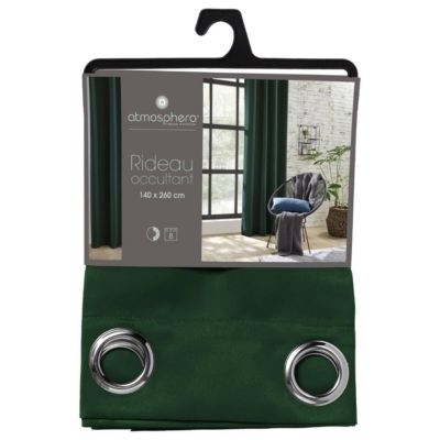 Rideau occultant - vert cèdre - 140x260 cm - Atmosphera