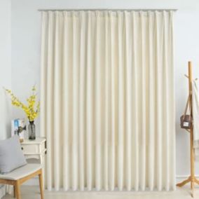 Rideau occultant - vidaXL - Velours Crème - 290x245 cm - Lavable - Crochets métalliques