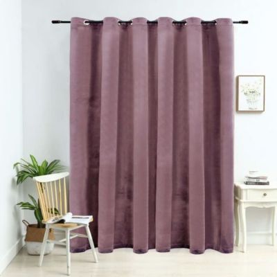 Rideau occultant - vidaXL - Velours - Rose - 290x245 cm - Œillets métalliques