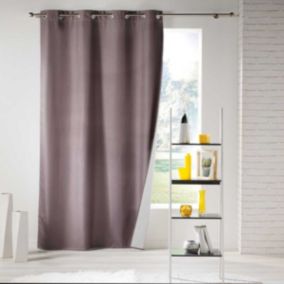 Rideau à Oeillets (140 x 260 cm) Icemount Noir, Polyester Uni Thermique ICEMOUNT (140x260 cm - Taupe)