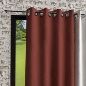 Rideau à oeillets en microfibre lavée 135x250 cm BOHEME brique, par Soleil d'Ocre