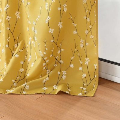 Rideau à oeillets Imprimé "Sakura" 140x260cm Jaune