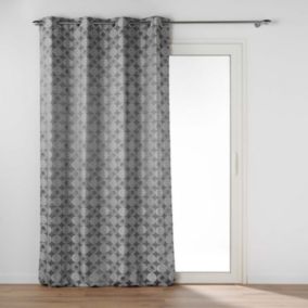 Rideau à oeillets Jacquard "Caelia" 140x260cm Gris