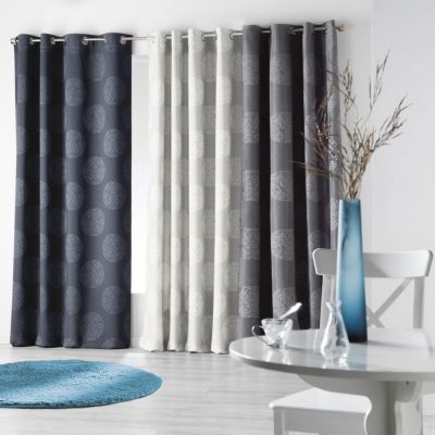Rideau à Oeillets Jacquard "Orkys" 140x260cm Navy