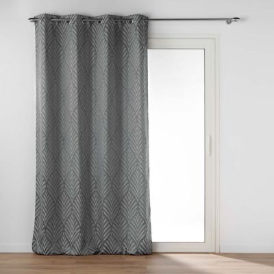 Rideau à oeillets Jacquard "Victoria" 140x260cm Gris