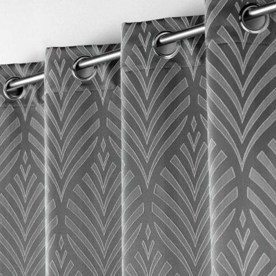 Rideau à oeillets Jacquard "Victoria" 140x260cm Gris