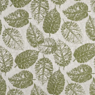 Rideau à Oeillets Motif Feuillage avec Relief (140x260 cm - Vert Olive)