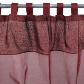 Rideau à pattes en fausse soie rouge 110x250