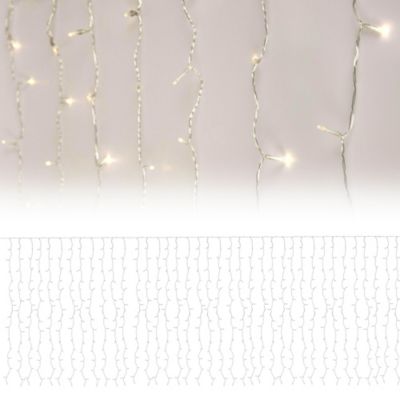 Rideau pendant lumineux de Noël 240 LED blanc chaud IP44 2m intérieur/extérieur