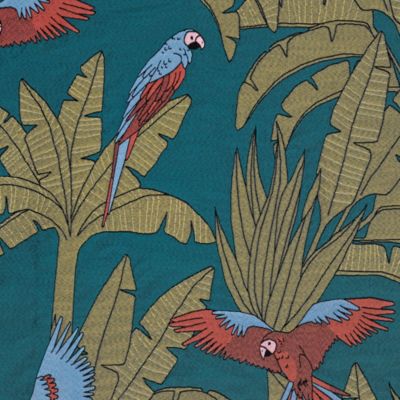 Rideau perruche en polyester Linder L.140 x H.250 cm bleu bleu