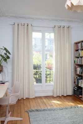 Rideau phonique et thermique à œillets coloris coquille L.250 x l.130 cm Rocle