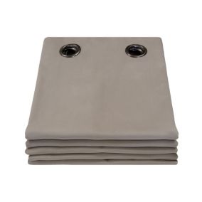 Rideau phonique thermique occultant velours Gris Taupe 130x260