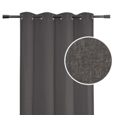 Rideau poly-lin à œillets (140x260 cm - Gris anthracite)