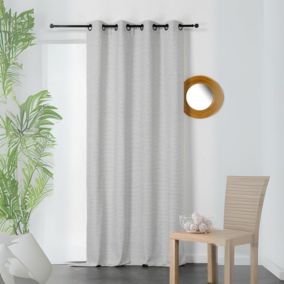 Rideau rayé esprit bohème chic (135x260 cm - Beige)