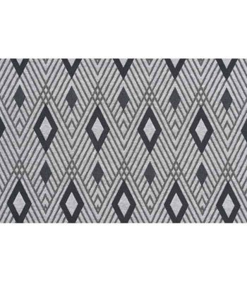 Rideau recyclé motif losange géométrique gris anthracite - 140x260cm - Gris anthracite