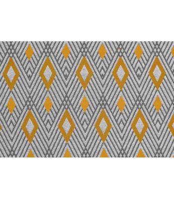 Rideau recyclé motif losange géométrique jaune - 140x260cm - Jaune