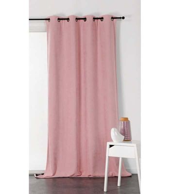 Rideau Rose dragée Uni Phonique, Isolant, Thermique et Occultant - 135x250cm - Rose