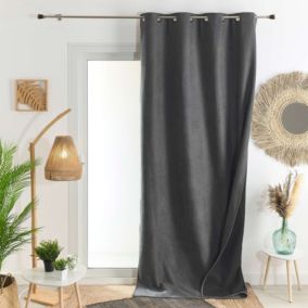 Rideau semi occultant phonique thermique KONFOR (140x180 cm - Gris anthracite)