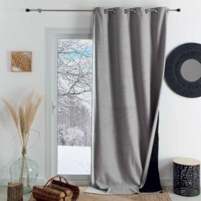 Rideau semi occultant phonique thermique KONFOR (140x180 cm - Gris Perle)