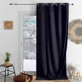 Rideau semi occultant phonique thermique KONFOR (140x180 cm - Noir)