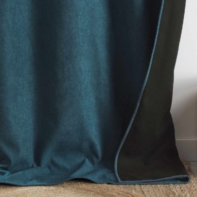 Rideau semi occultant phonique thermique KONFOR (140x260 cm - Bleu Paon)