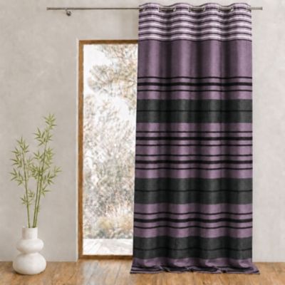 Rideau shantung rayure chenille (140x260 cm - Prune)