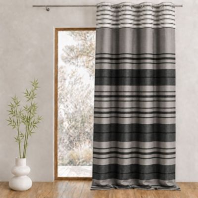 Rideau shantung rayure chenille (140x260 cm - Taupe)