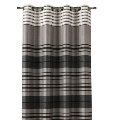 Rideau shantung rayure chenille (140x260 cm - Taupe)